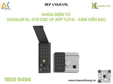 Khóa điện tử Kassler KL-579 CNC VF App Tuya - Xám Viền Bạc